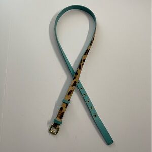 NWOT Boden women’s L spotted hair calf leather belt with turquoise accent